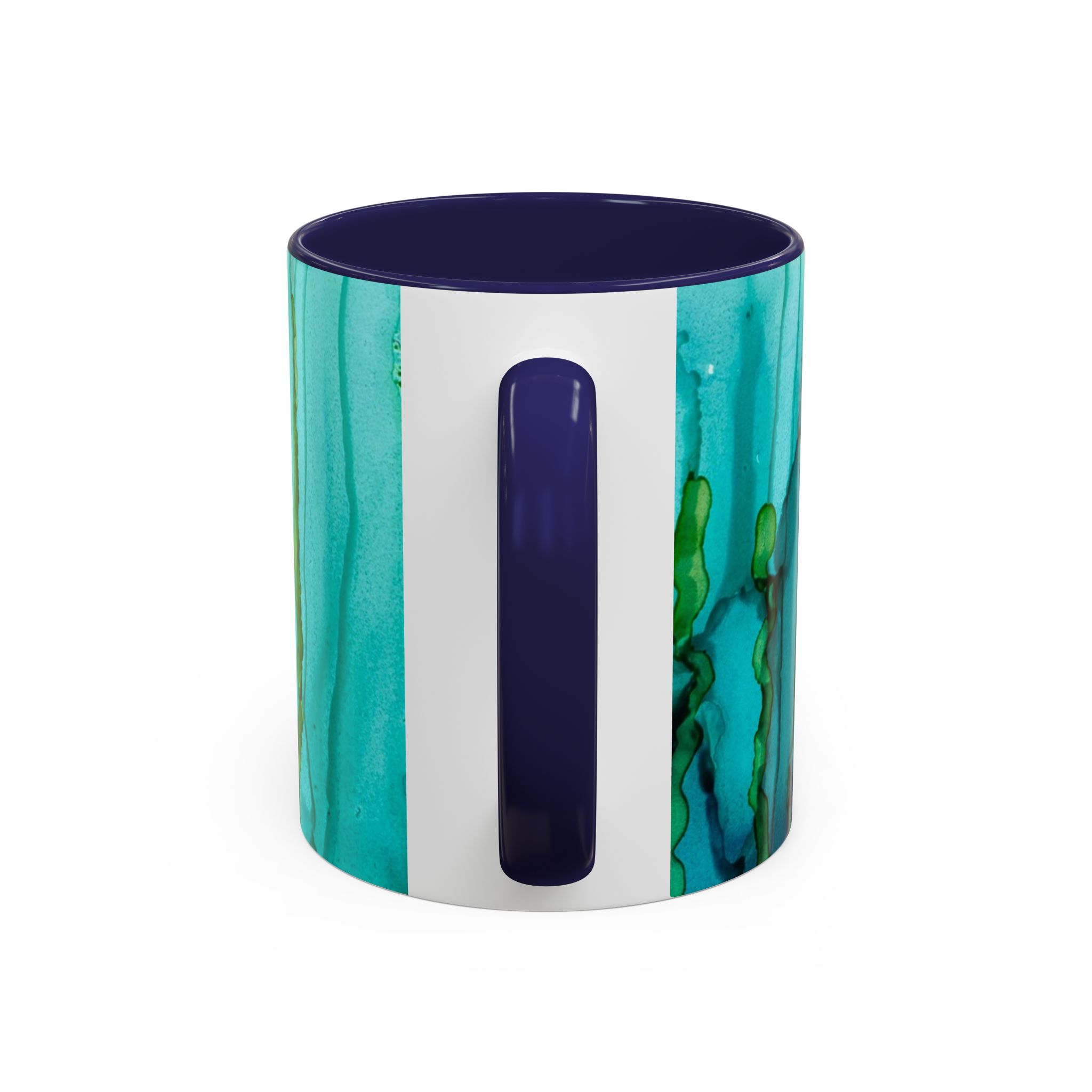Abstract Turquoise Accent Coffee Mug - Watercolor Effect Vertical (11 oz, 15 oz) - Image 20